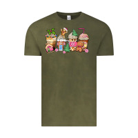 Vintage Olive pink gingerbread coffee cups Vintage Tee - Zillion Design Studio