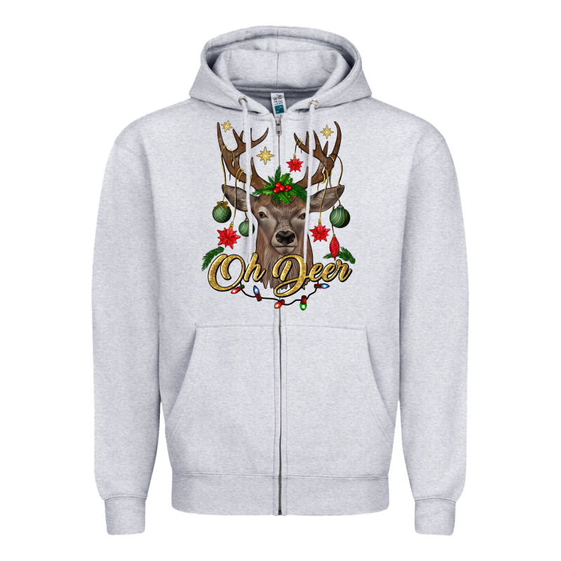 Oh Deer Christmas Zipper Hoodie by BundleAndBundleShop | Teevron