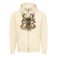 Sandshell oh deer Christmas Zipper Hoodie - BundleAndBundleShop