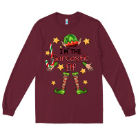 Burgundy im the sarcastic elf Long Sleeve Tee - FaDigitalArtStudio