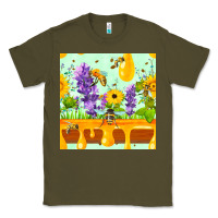 Army Green honeydrip bee lavender daisy sunflower seamless pa Classic Tee - FaDigitalArtStudio
