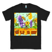 Black honeydrip bee lavender daisy sunflower seamless pa Classic Tee - FaDigitalArtStudio