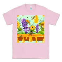 Bubblegum Pink honeydrip bee lavender daisy sunflower seamless pa Classic Tee - FaDigitalArtStudio