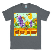 Charcoal Heather honeydrip bee lavender daisy sunflower seamless pa Classic Tee - FaDigitalArtStudio