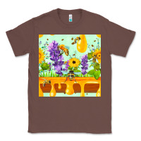 Chestnut honeydrip bee lavender daisy sunflower seamless pa Classic Tee - FaDigitalArtStudio