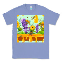 Colony Blue honeydrip bee lavender daisy sunflower seamless pa Classic Tee - FaDigitalArtStudio
