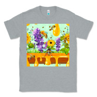 Heather Grey honeydrip bee lavender daisy sunflower seamless pa Classic Tee - FaDigitalArtStudio