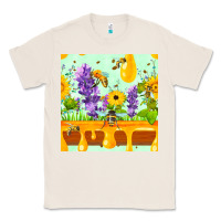 Natural honeydrip bee lavender daisy sunflower seamless pa Classic Tee - FaDigitalArtStudio