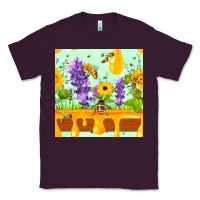 Plum honeydrip bee lavender daisy sunflower seamless pa Classic Tee - FaDigitalArtStudio