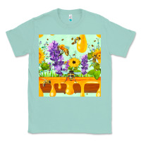 Seafoam honeydrip bee lavender daisy sunflower seamless pa Classic Tee - FaDigitalArtStudio
