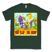 Sports Green honeydrip bee lavender daisy sunflower seamless pa Classic Tee - FaDigitalArtStudio