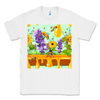 White honeydrip bee lavender daisy sunflower seamless pa Classic Tee - FaDigitalArtStudio