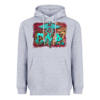 Heather Grey western nurse certified nurse  assistant medilcal symbol  background Heavyweight Hoodie - BarkalooDesign