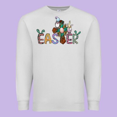 Cross Rabbit Easter Gnomes Premium Sweatshirt Designed By Jasminsmagicworld