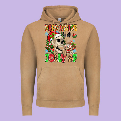 Vintage Hoodie dead inside but jolly af