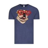 Vintage Denim english bulldog with love glass Vintage Tee - RanaPortraitStore