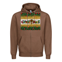 Chestnut Christmas with cross Zipper Hoodie - BundleAndBundleShop