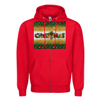 Red Christmas with cross Zipper Hoodie - BundleAndBundleShop