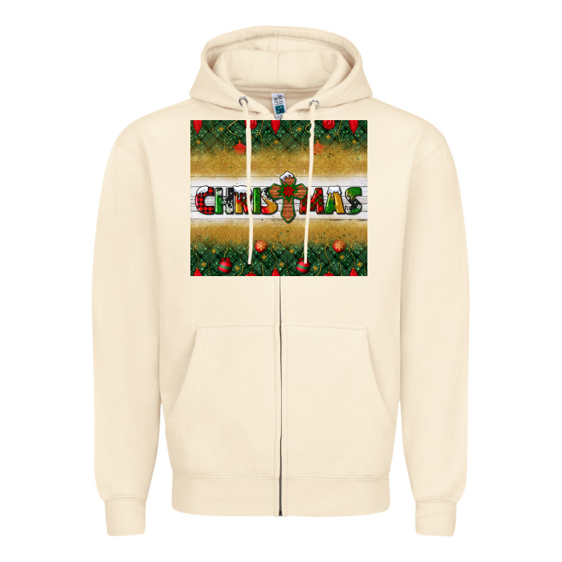 Christmas With Cross Zipper Hoodie by BundleAndBundleShop | Teevron