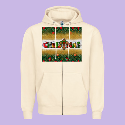 Christmas With Cross Zipper Hoodie Designed By Bundleandbundleshop