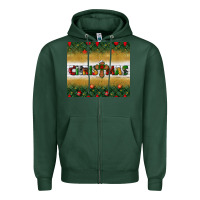 Sports Green Christmas with cross Zipper Hoodie - BundleAndBundleShop