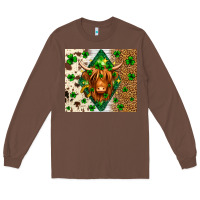 Chestnut St. Patrick's Day Highland cow Long Sleeve Tee - Neo Western