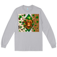 Moon Dust St. Patrick's Day Highland cow Long Sleeve Tee - Neo Western