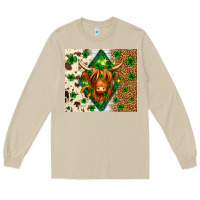 Mushroom St. Patrick's Day Highland cow Long Sleeve Tee - Neo Western