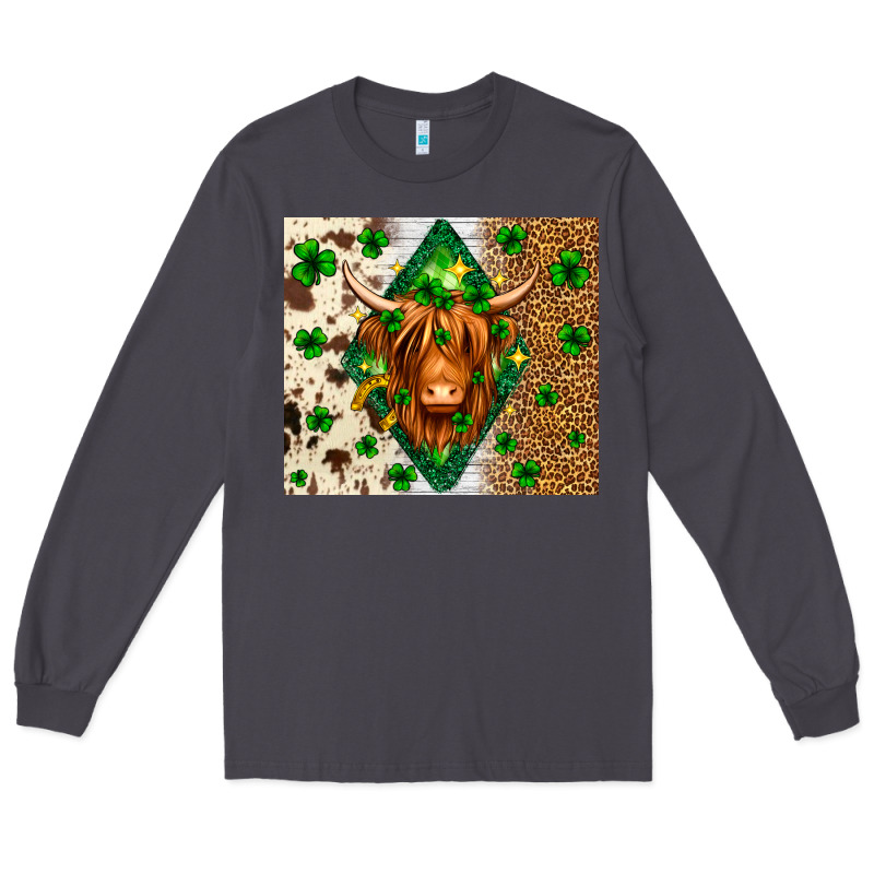 St. Patrick's Day Highland Cow Long Sleeve Tee by Neo Western | Teevron