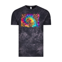 Cloud Black leopard tie dye background Vintage Tee - Zillion Design Studio