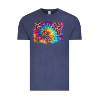 Vintage Denim leopard tie dye background Vintage Tee - Zillion Design Studio