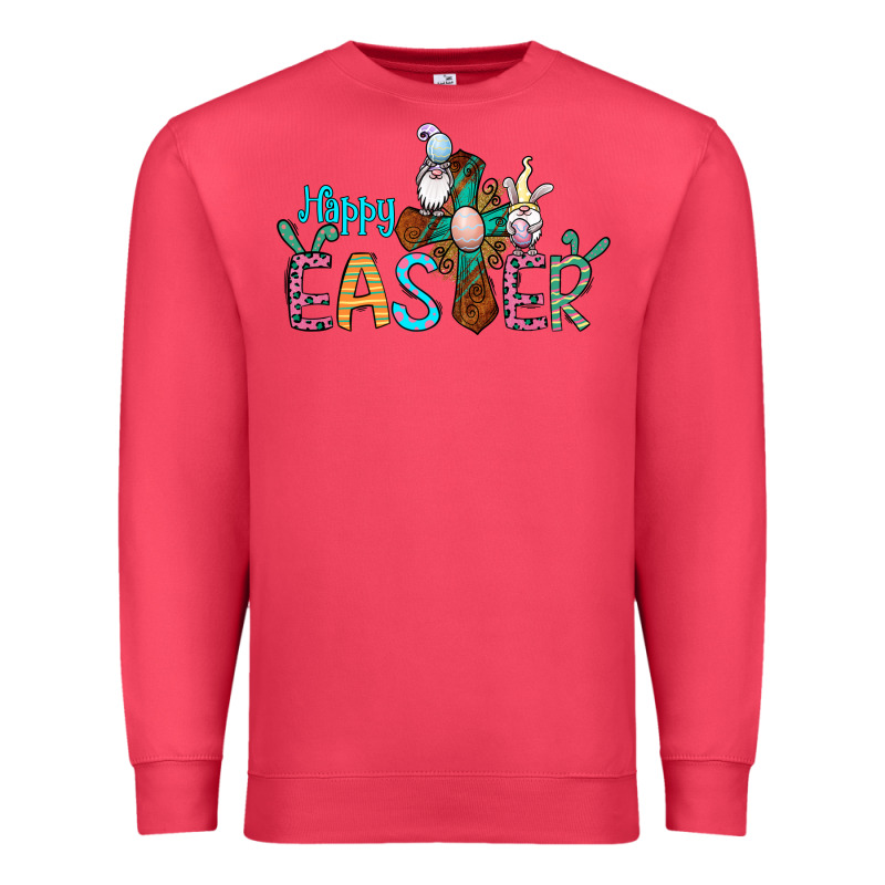 Cross Rabbit Gnomes Happy Easter Premium Sweatshirt by Jasminsmagicworld | Teevron
