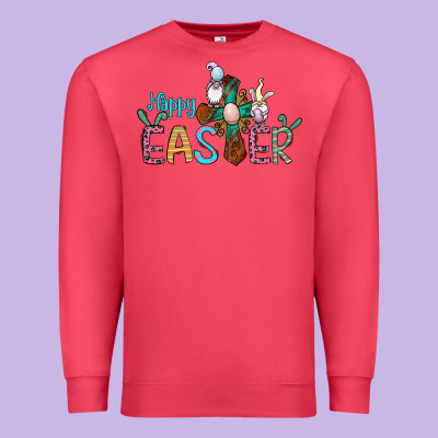 Cross Rabbit Gnomes Happy Easter Premium Sweatshirt Designed By Jasminsmagicworld