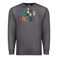 Charcoal Heather cross rabbit gnomes happy easter Premium Sweatshirt - Jasminsmagicworld