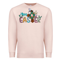 Pale Pink cross rabbit gnomes happy easter Premium Sweatshirt - Jasminsmagicworld