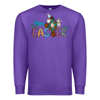 Purple cross rabbit gnomes happy easter Premium Sweatshirt - Jasminsmagicworld