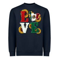 Navy Mexican Flag With Sunflowers Love Heavyweight Sweatshirt - RanaPortraitStore