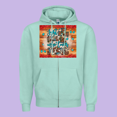 Just A Girl Who Loves Jesus Zipper Hoodie Designed By Jahusdesignshop