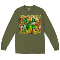 Army Green St. Patrick's Day gnomies truck tumbler Long Sleeve Tee - Neo Western