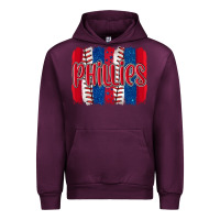 Mauve Wine phillies baseball team spirit brushstrokes Urban Hoodie - Artiststas
