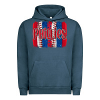 Pigment Midnight Navy phillies baseball team spirit brushstrokes Urban Hoodie - Artiststas