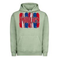 Pigment Oil Green phillies baseball team spirit brushstrokes Urban Hoodie - Artiststas