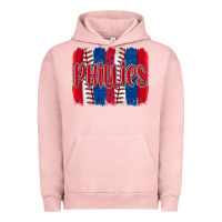 Pigment Salmon phillies baseball team spirit brushstrokes Urban Hoodie - Artiststas