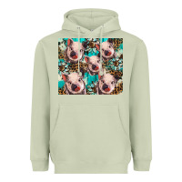 Matcha western cowhide sunflower baby pig Heavyweight Hoodie - BarkalooDesign