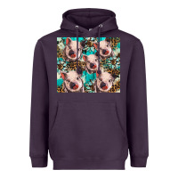 Plum western cowhide sunflower baby pig Heavyweight Hoodie - BarkalooDesign