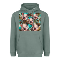 Sage western cowhide sunflower baby pig Heavyweight Hoodie - BarkalooDesign