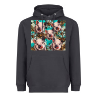 Smoke western cowhide sunflower baby pig Heavyweight Hoodie - BarkalooDesign