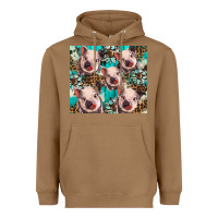 Toasted Coconut western cowhide sunflower baby pig Heavyweight Hoodie - BarkalooDesign