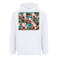 White western cowhide sunflower baby pig Heavyweight Hoodie - BarkalooDesign