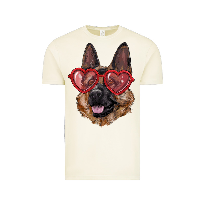 German Shepherd With Love Glasses Vintage Tee by RanaPortraitStore | Teevron